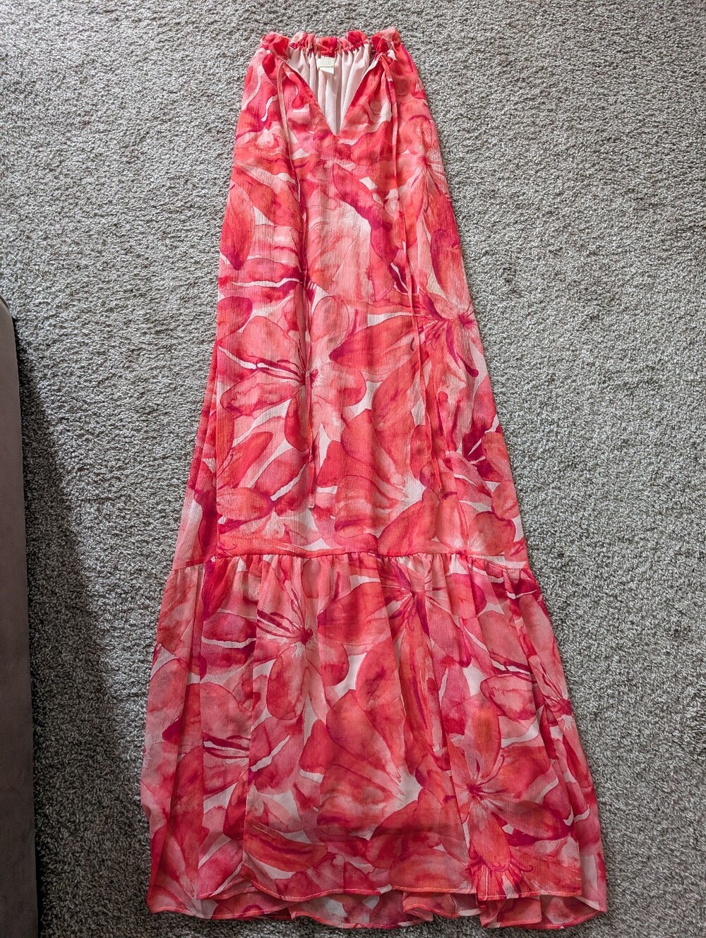 Floral Lined Watercolour Maxi Dress